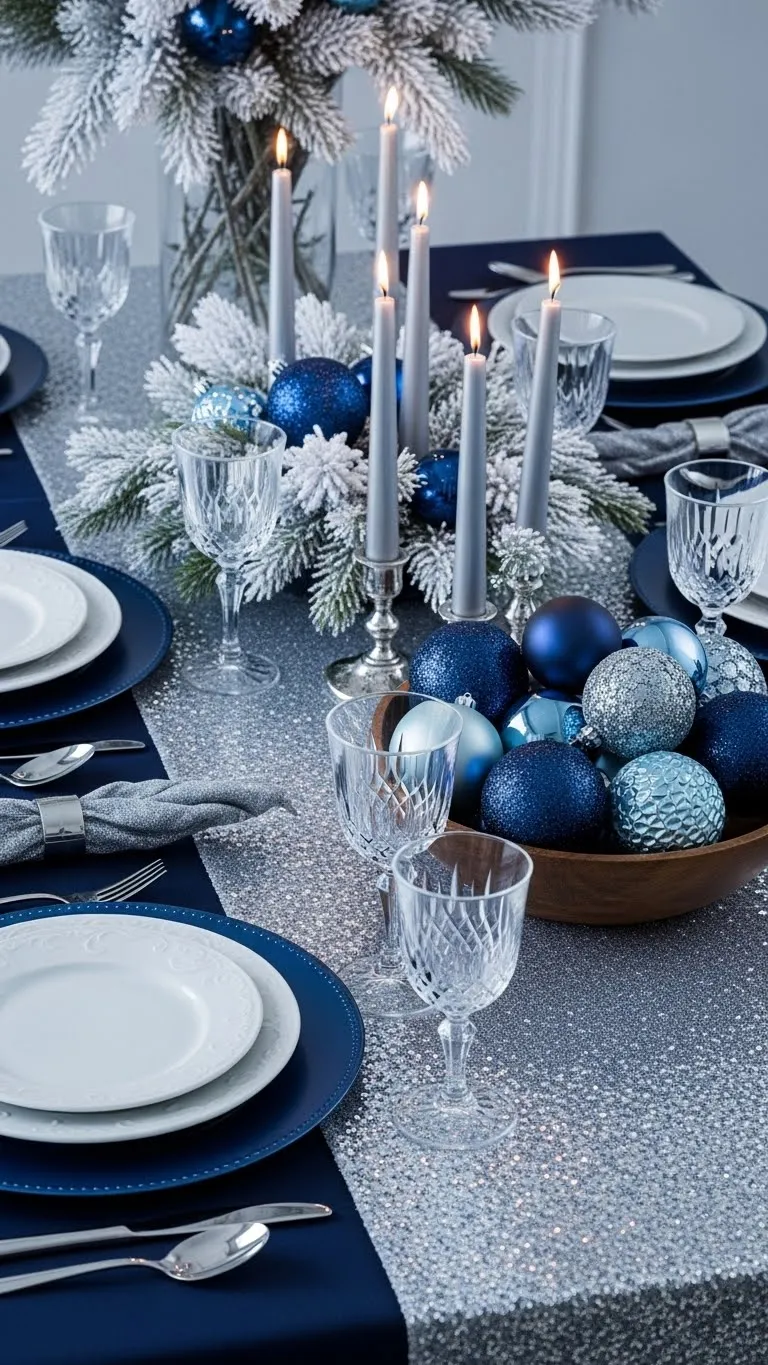 Blue and Silver Christmas Decorations Ideas for a Timelessly Elegant Table