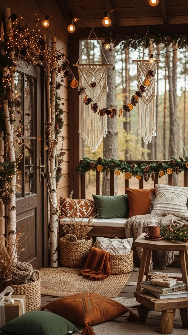 21 Christmas Themes That Are Blowing Up Pinterest Right Now 11 Boho Natural Woodland Retreat (Outdoor-Ready for 2025 Family Vibes)