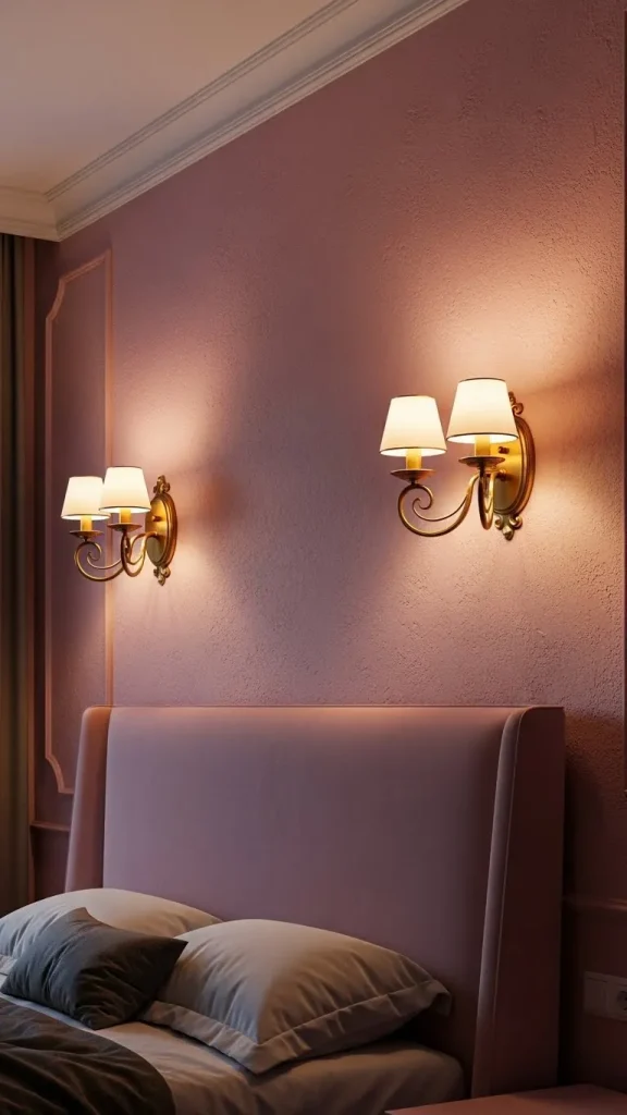 Brass wall sconces to add sophistication and soft lighting