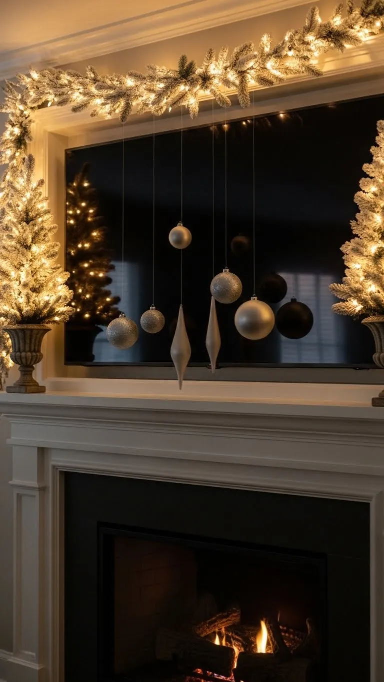 Christmas Mantel Decor with TV – Finally a Solution That Actually Looks Good