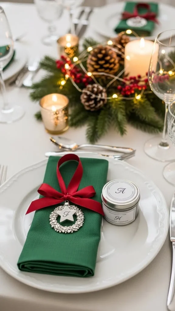 Clever Christmas Party Favors as Name Cards