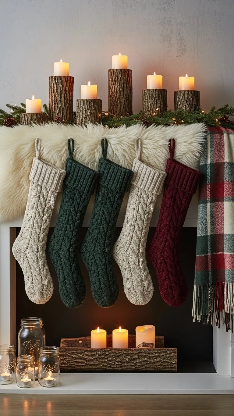 Cozy Cable-Knit & Sheepskin Mantel That Screams Hygge