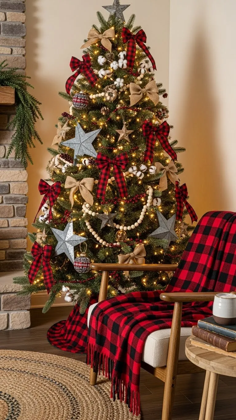 21 Christmas Themes That Are Blowing Up Pinterest Right Now 6 Cozy Farmhouse Tree Escape (Rustic Charm That's Timeless for 2025–2026)