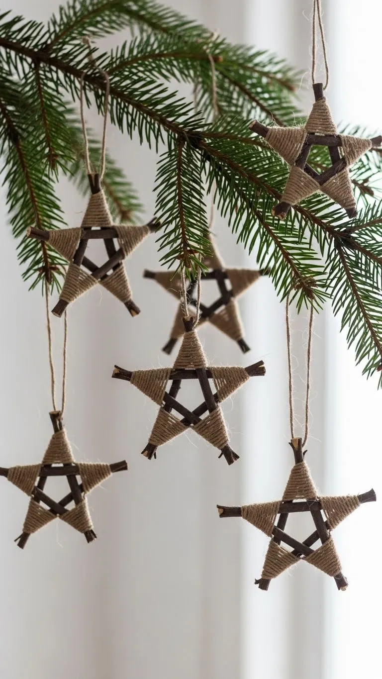 DIY Twig Star Ornaments