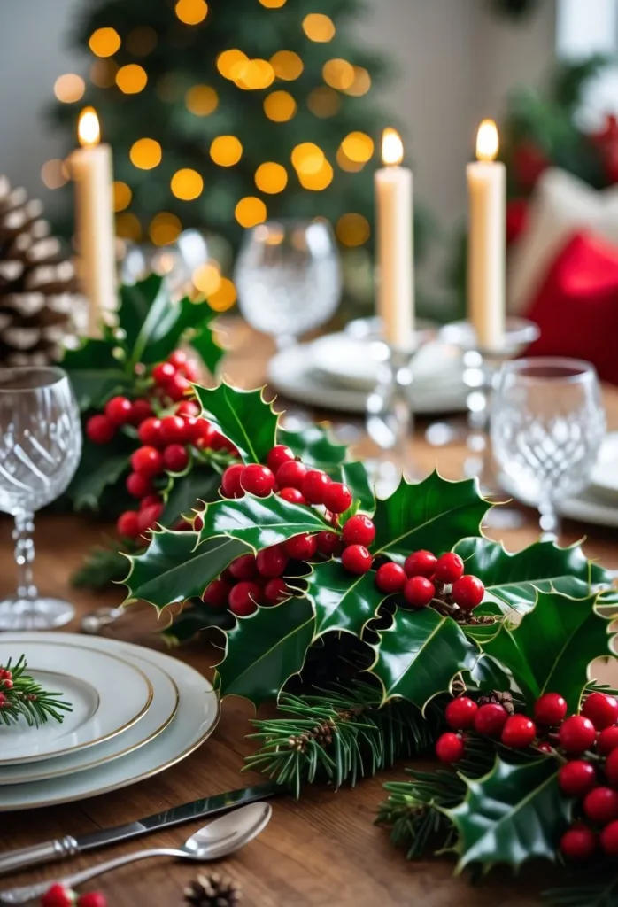 Fresh Holly and Berry Garland