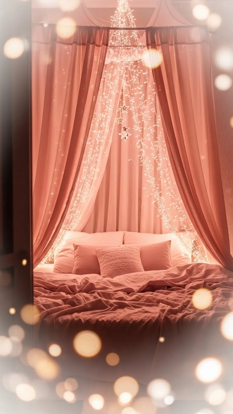 Fairy-Light Canopy That Turns Your Bed Into a Snow Globe