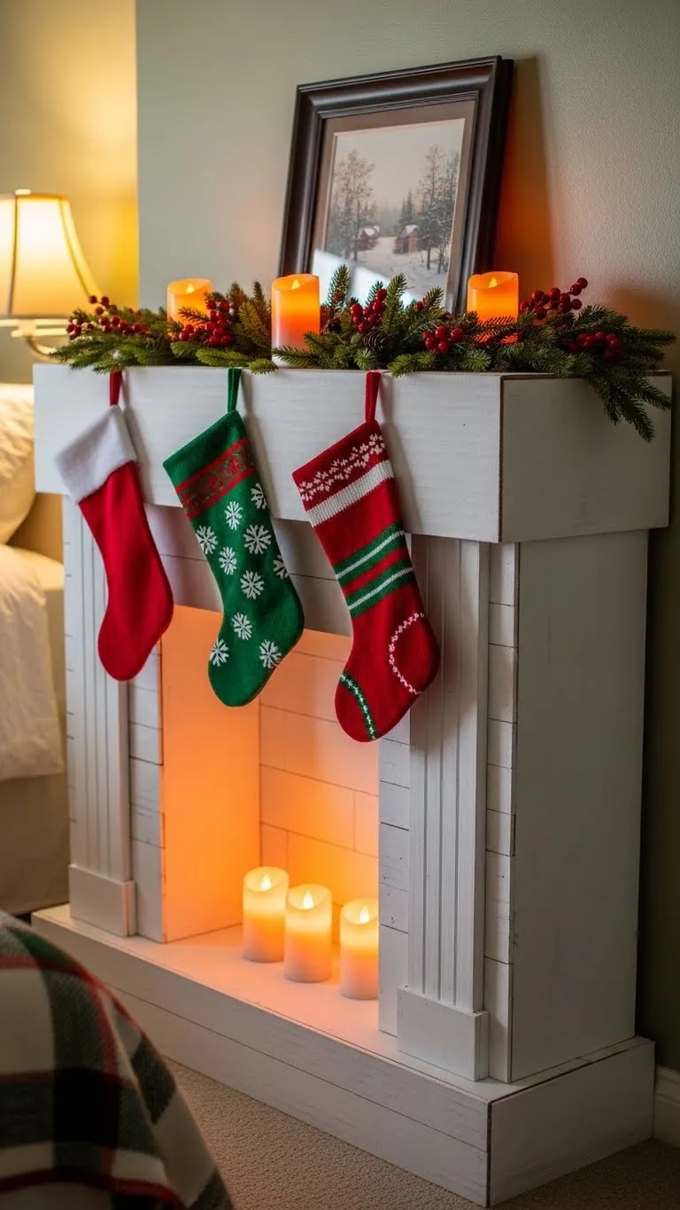 Faux Fireplace Mantel from Cardboard