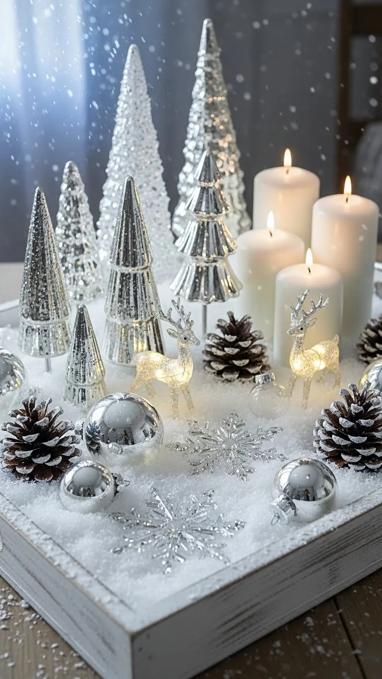 Frosted Winter Wonderland Tray That Looks Like Fresh Snow Fell Indoors
