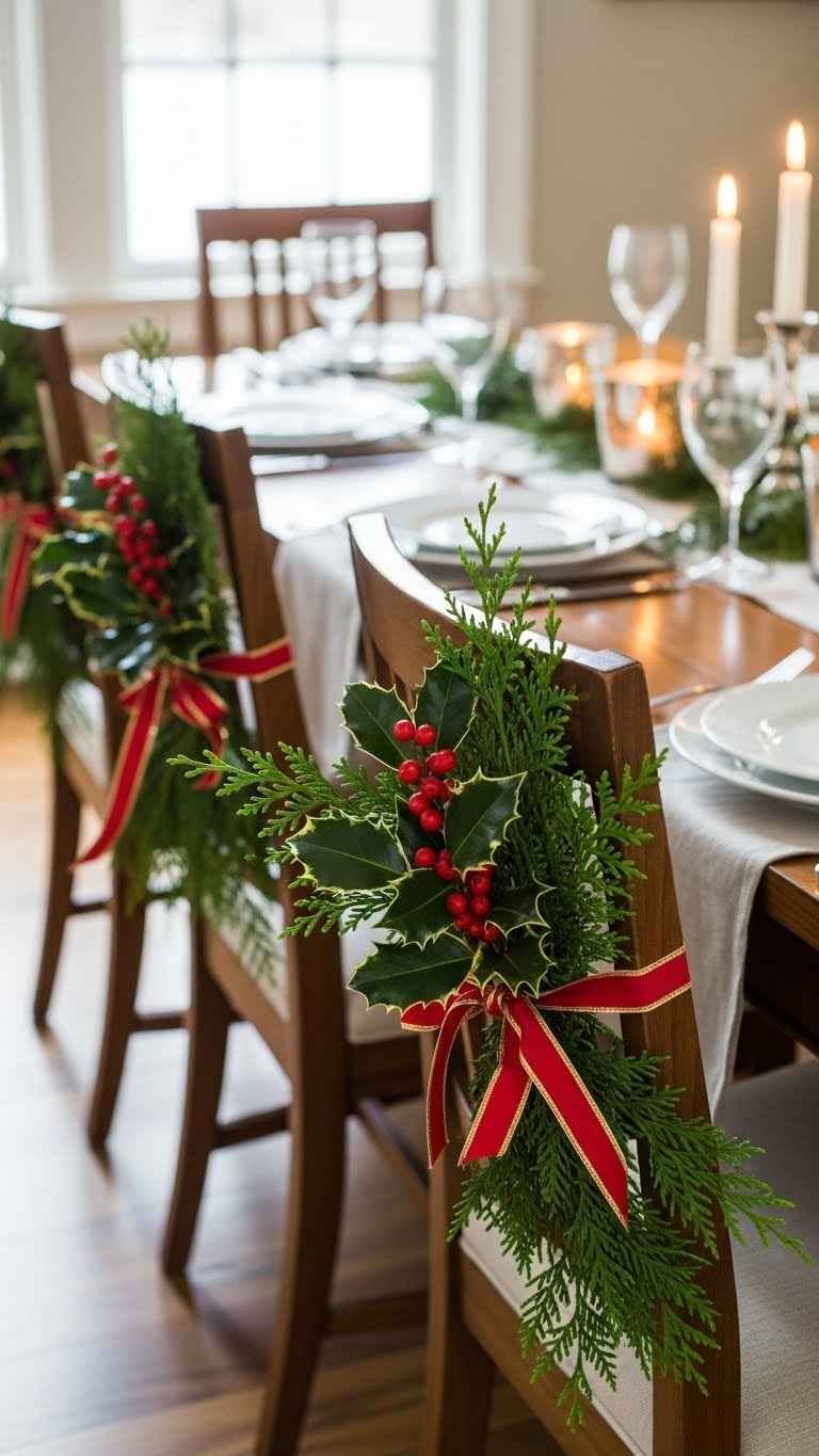 Holly Berry Chair Wreaths