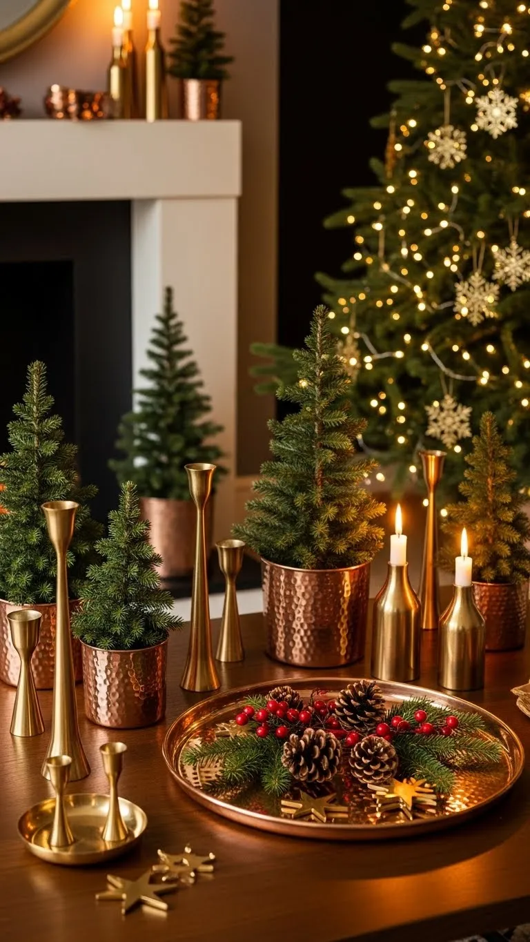 Metallic Accent: Brushed Brass and Copper for Warmth