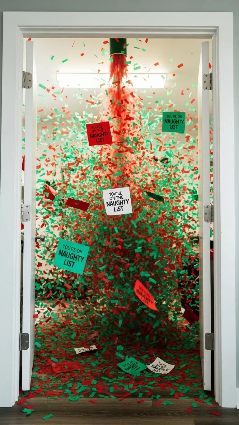 Naughty List Confetti Explosion Doorway (Indoor Jump-Scare Jo