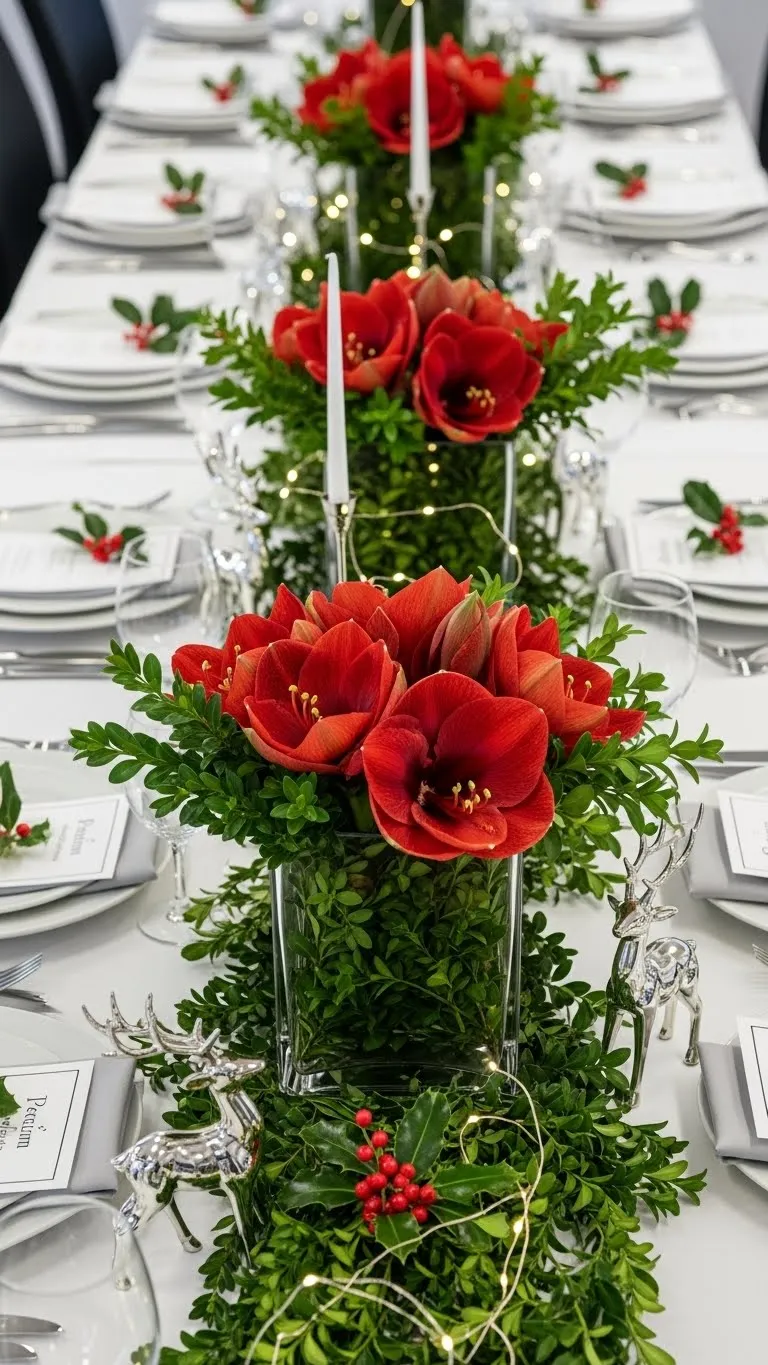 Nicer Christmas Party Table Decorations for Big Tables