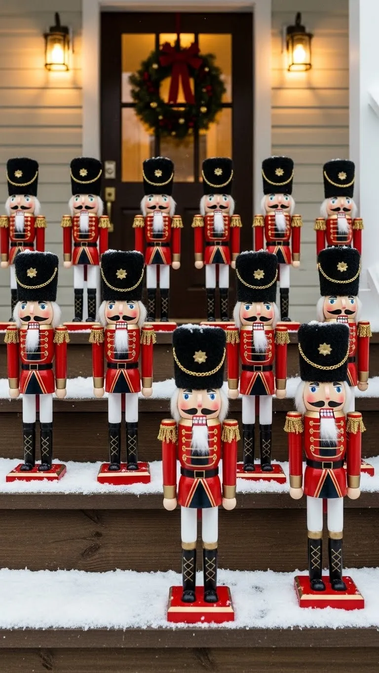 Nutcracker Sentinels Lining the Steps