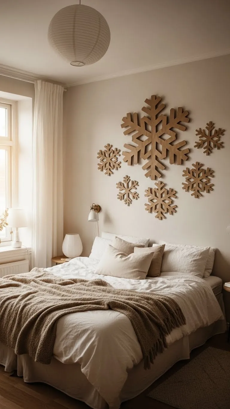  Paper Bag Snowflakes Wall Installation