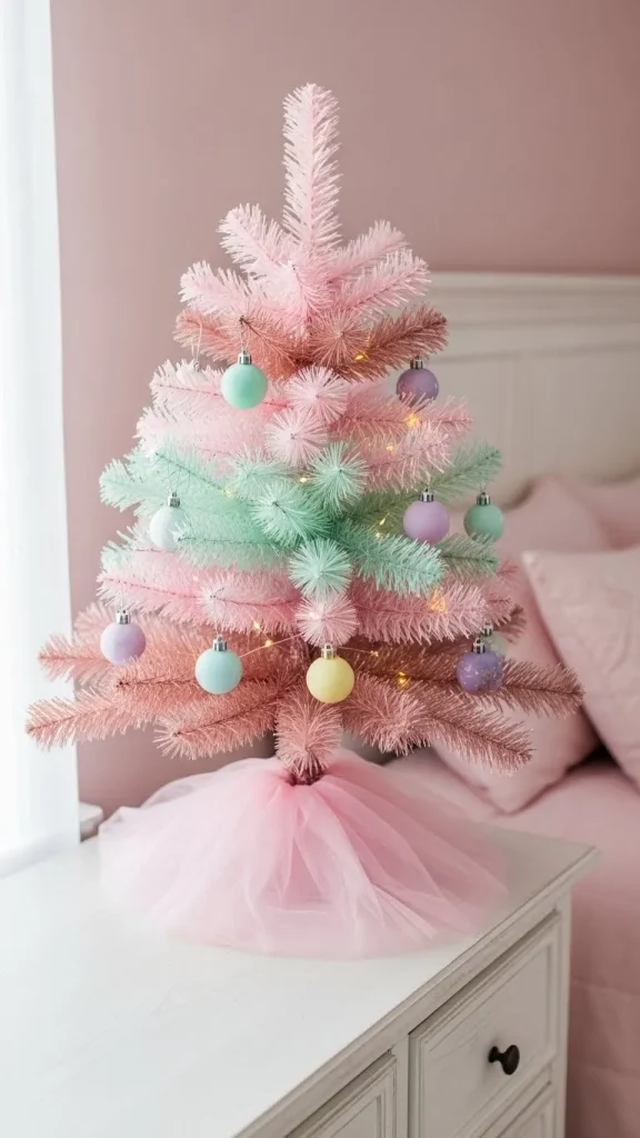  Petite Pink Christmas Bedroom Tree for Tiny Spaces