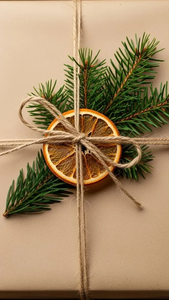 Pine Clipping and Twine Gift Toppers