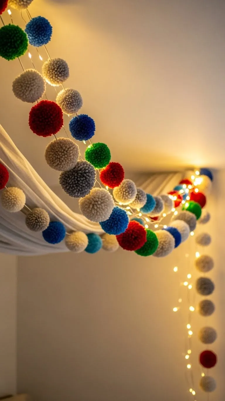 Pom-Pom Garland in Neutral + Jewel Tones
