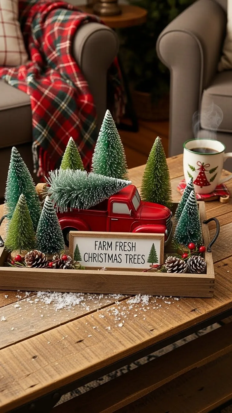 Red Truck Christmas Coffee Table (Because We Secretly Love It)