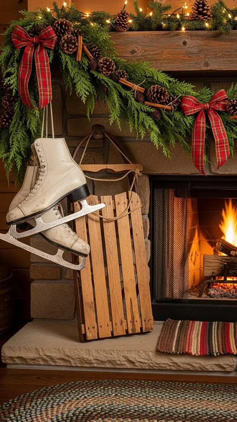 Rustic Christmas Mantel Fireplaces Belong in a Cozy Cabin Dream