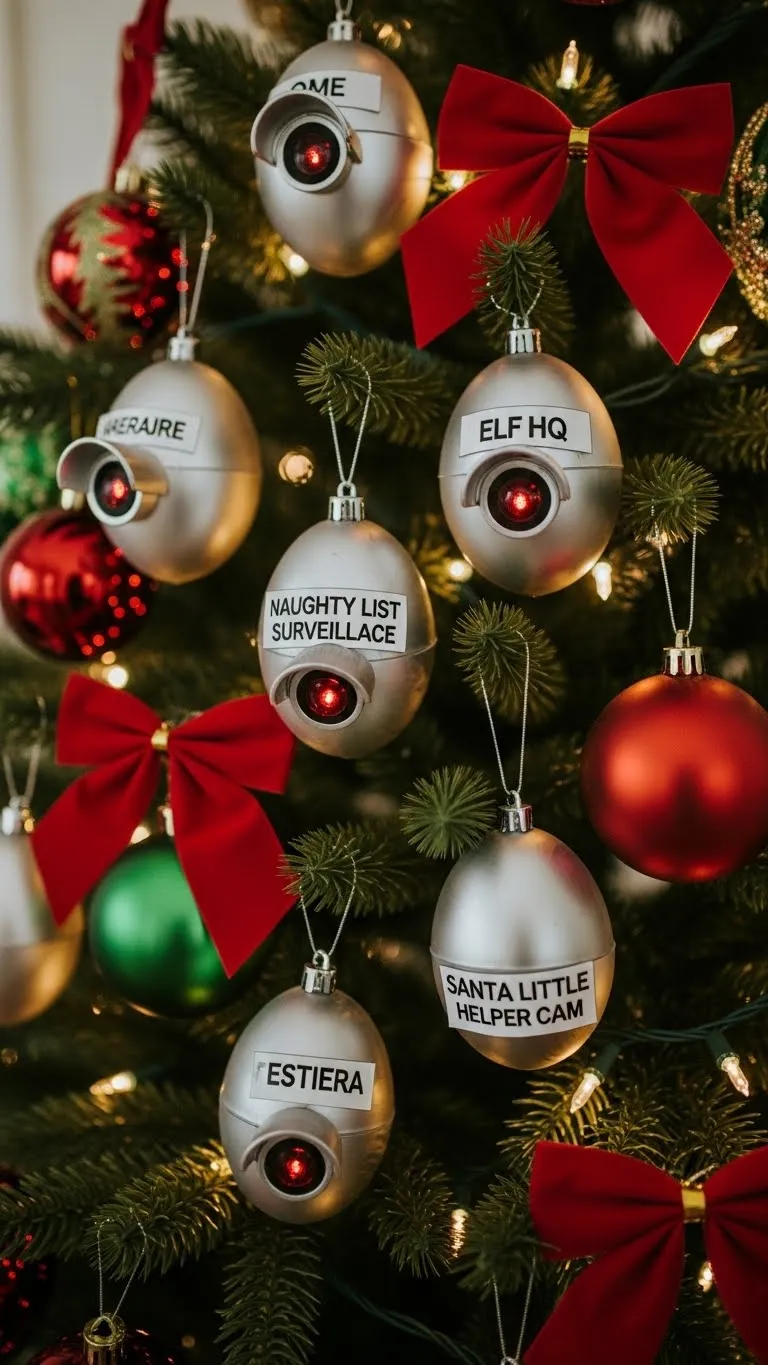  Sneaky Elf Cam Orbs on the Tree (Surveillance with a Side of Snickers)