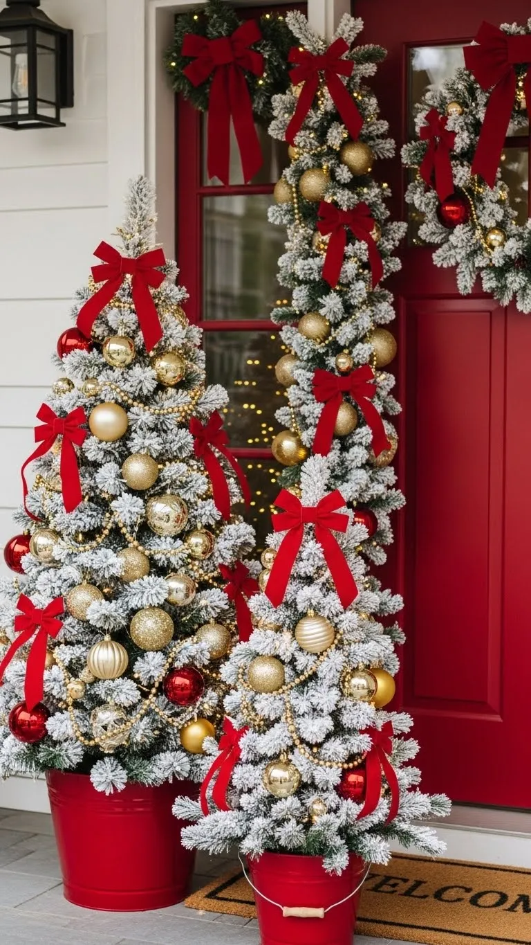 The Frosted Mini Trees That Make My Door Feel Like a Palace