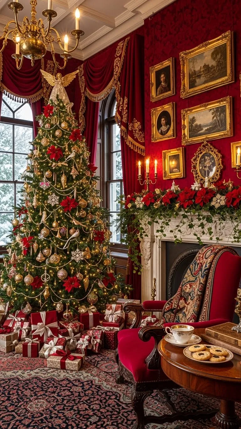 21 Christmas Themes That Are Blowing Up Pinterest Right Now 22 Victorian Vintage Opulence (Deep Reds & Gold Drama)