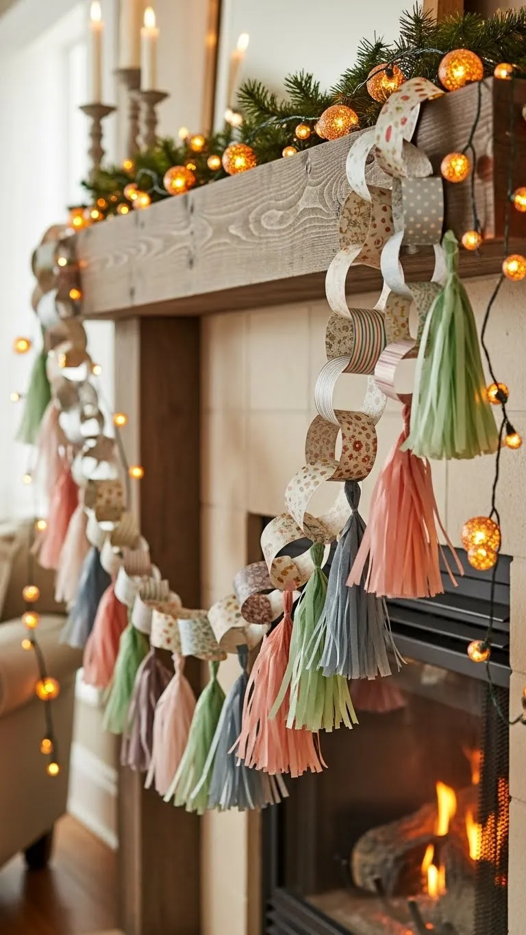 Vintage Paper Chain Tassel Garlands
