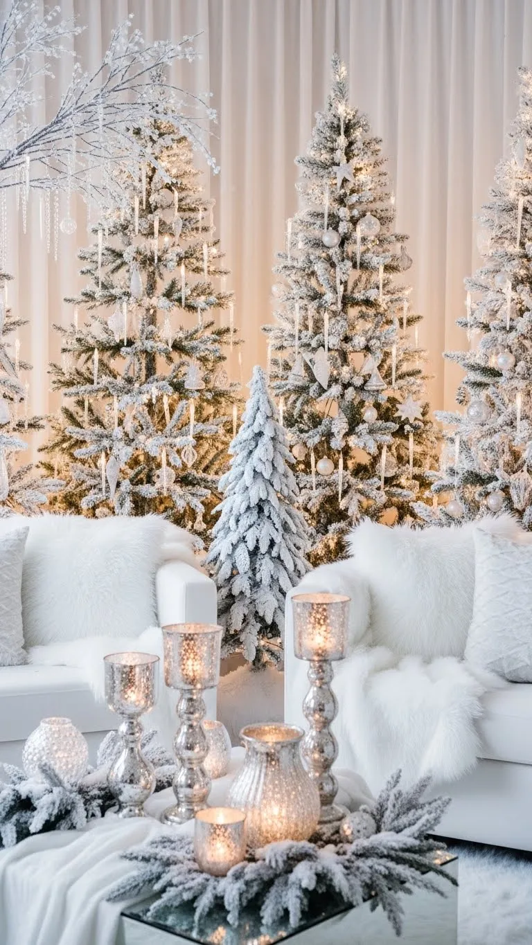 21 Christmas Themes That Are Blowing Up Pinterest Right Now 15 Winter Wonderland All-White Serenity (Still Trending Strong)