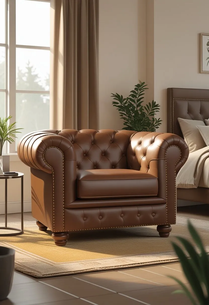 Amazon Brown Faux Leather Club Chair