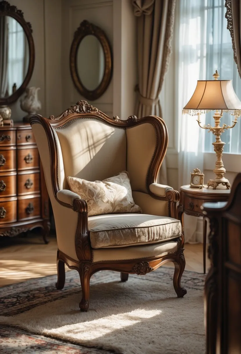 Classic Chippendale Wingback Chair