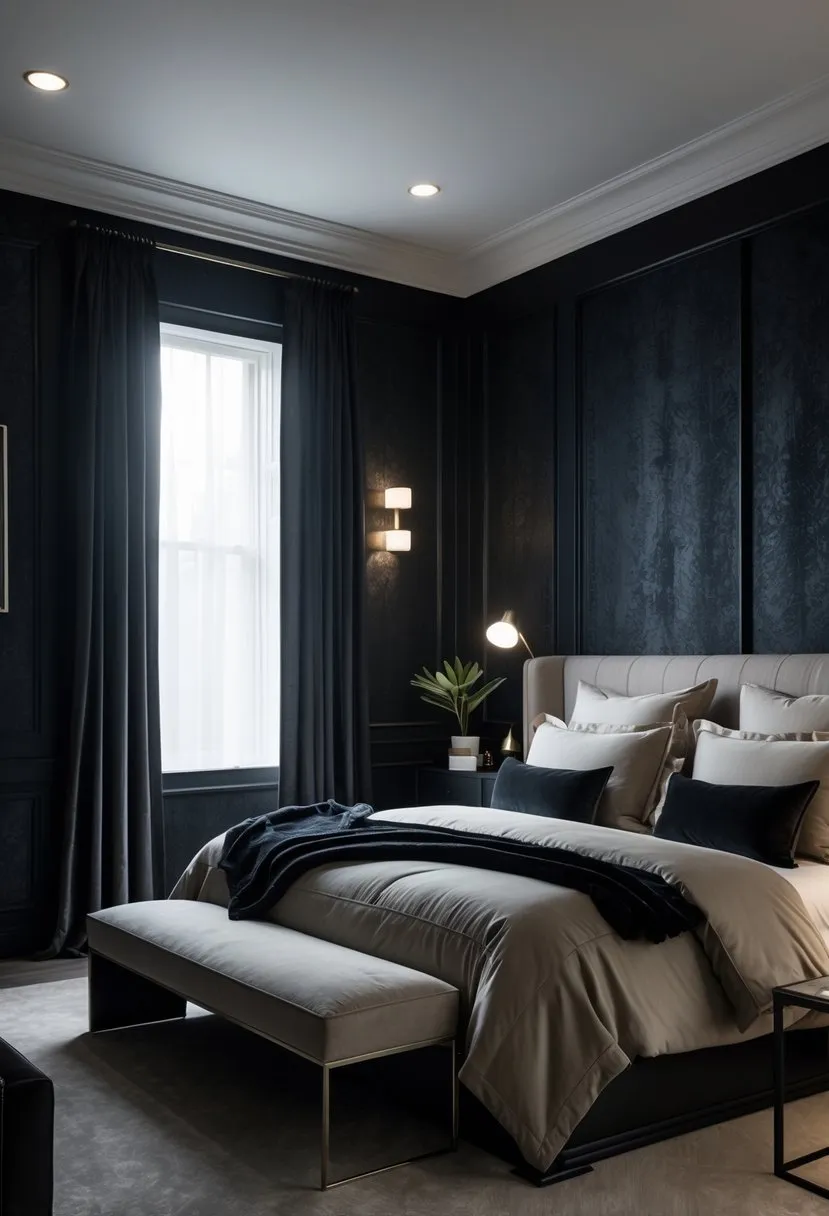 Add moody black wallpaper