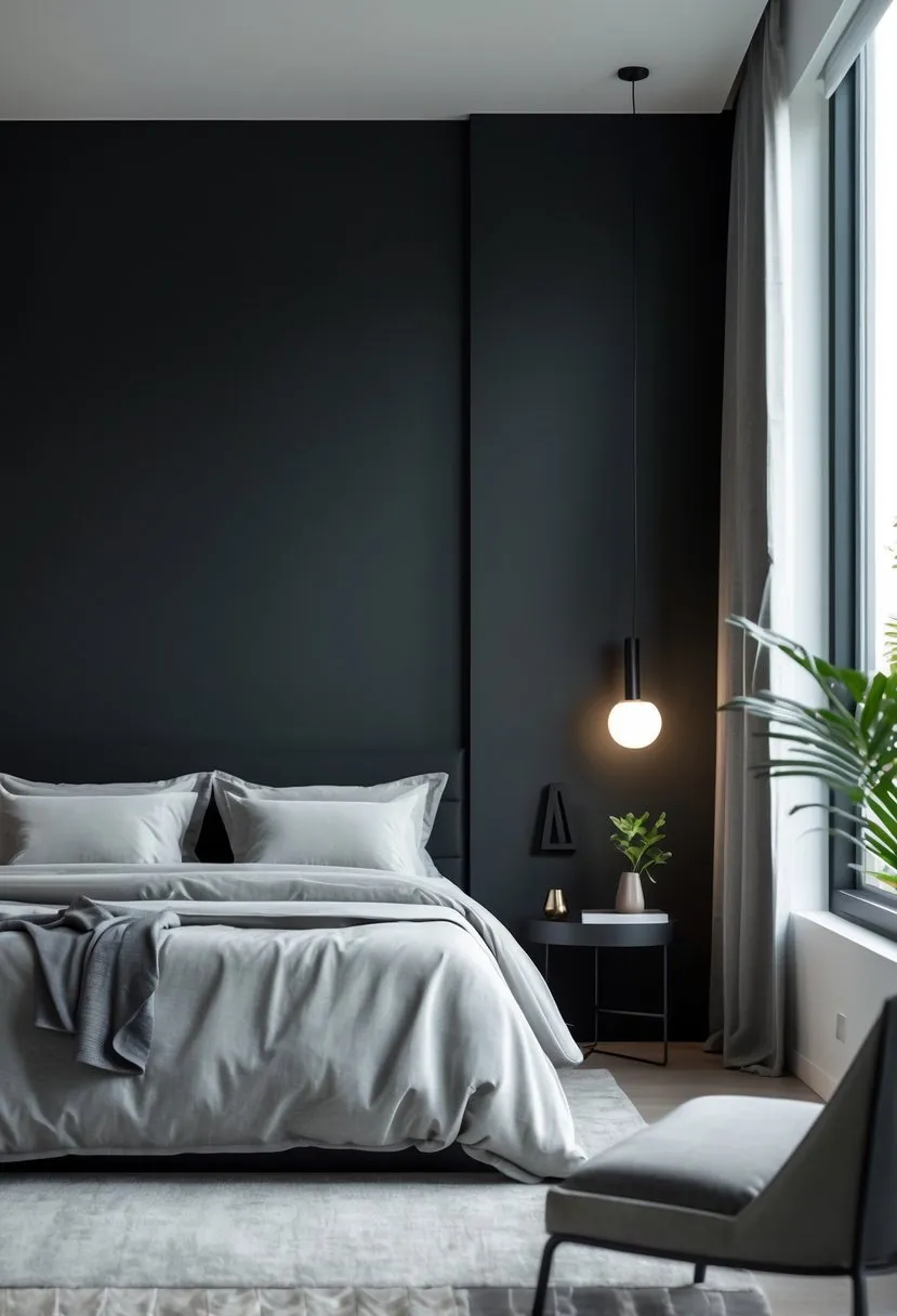 Use matte black paint for accent walls