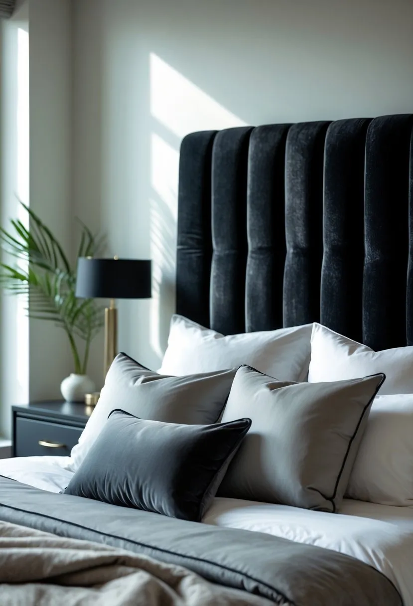  Choose a black velvet headboard