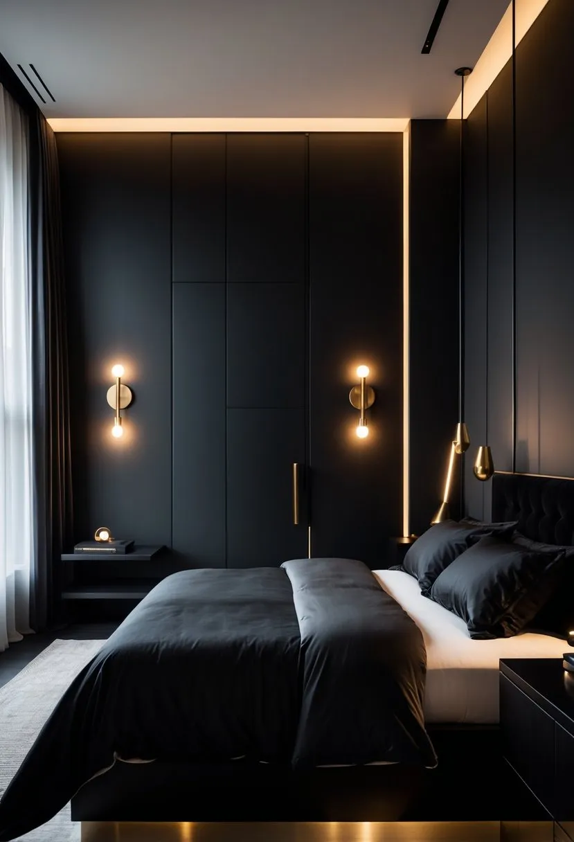  Add brass lighting fixtures for contrast