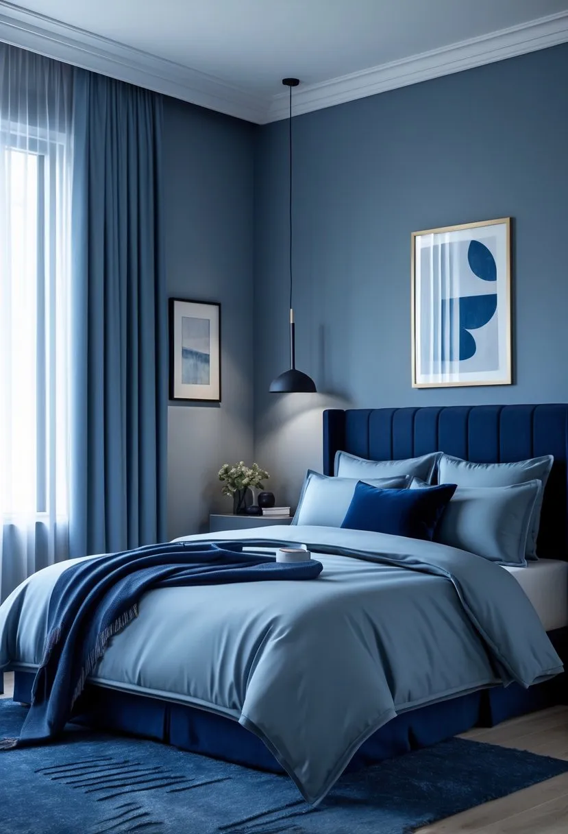 Opt for deep navy elements to introduce sophistication and contrast