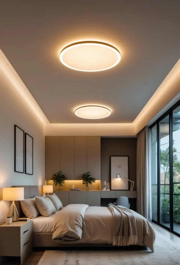 Flush mount ceiling fixtures for low ceilings