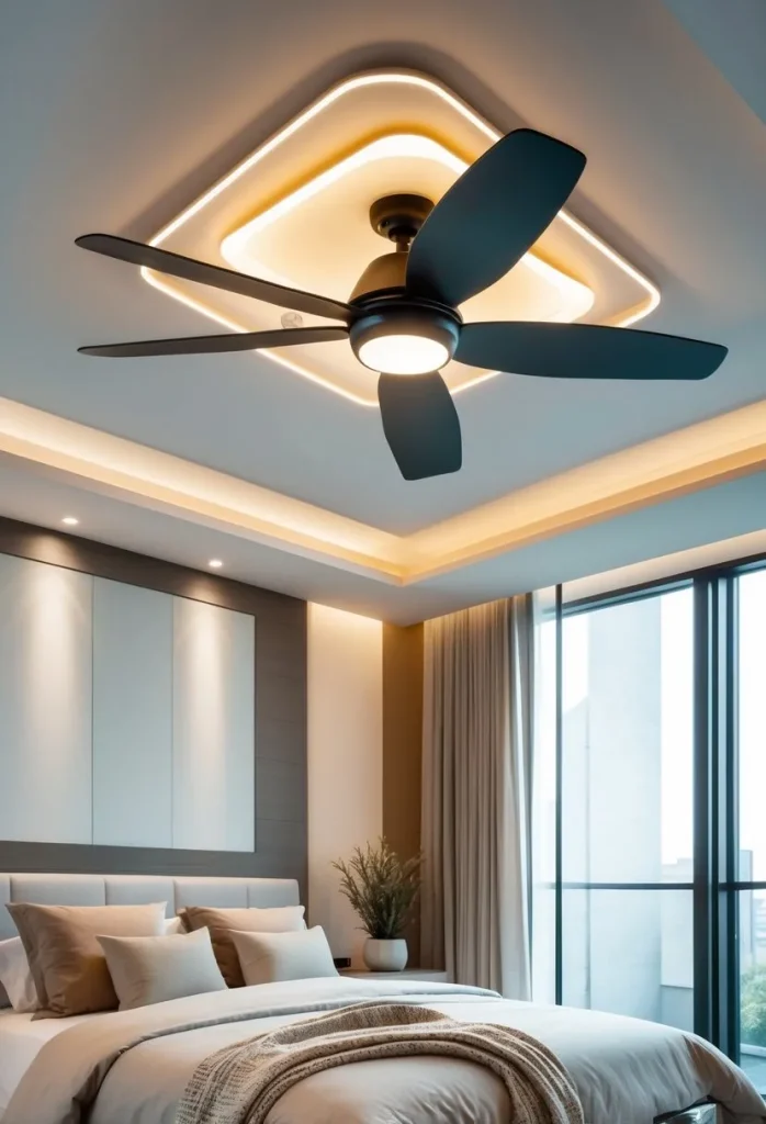 Ceiling fan lights with integrated LEDs