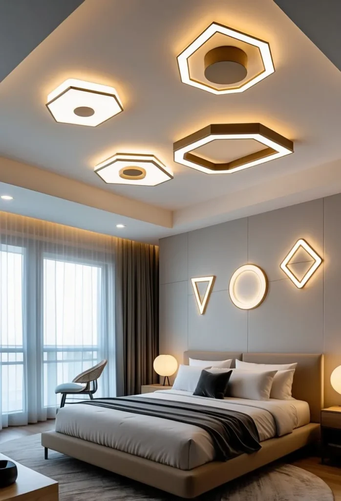 Geometric shaped ceiling fixtures