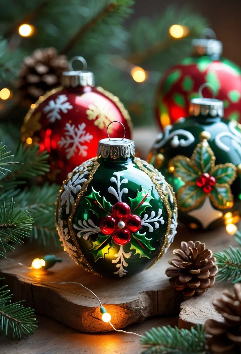Hand-Painted Glass Ornaments