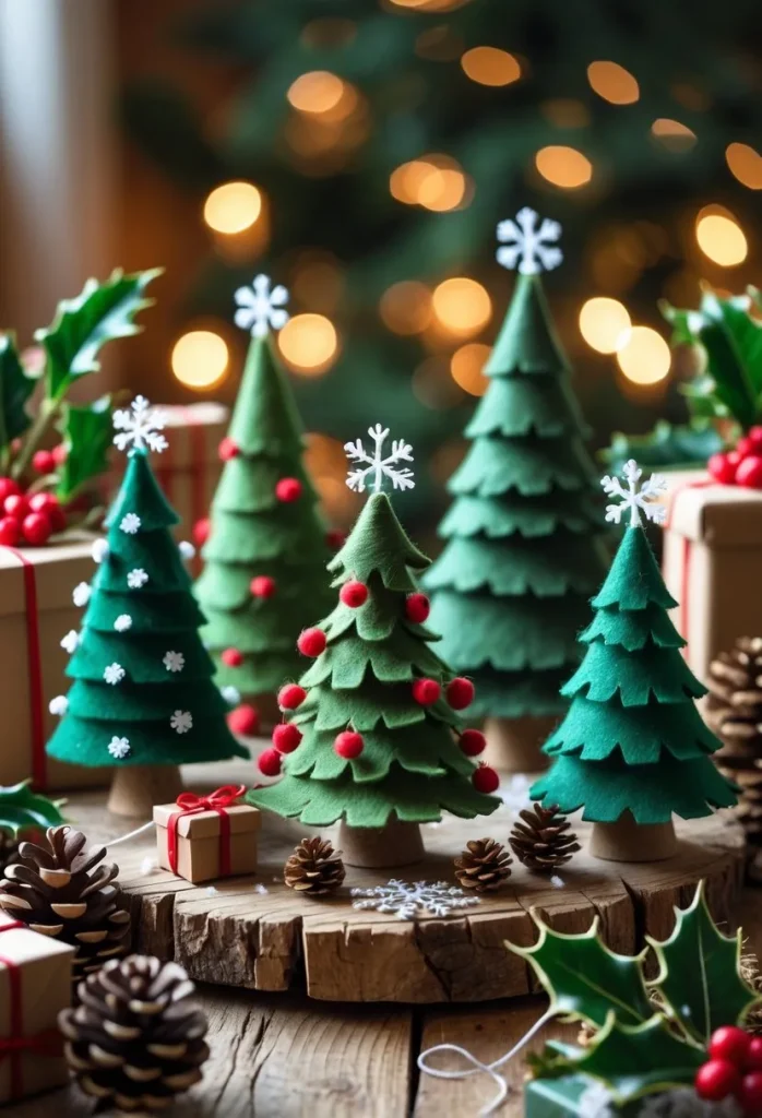  Felt Miniature Christmas Trees