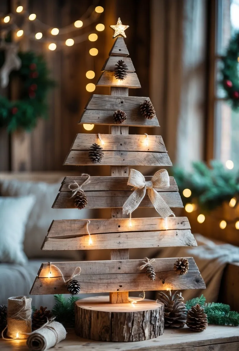 Rustic Pallet Wood Christmas Tree