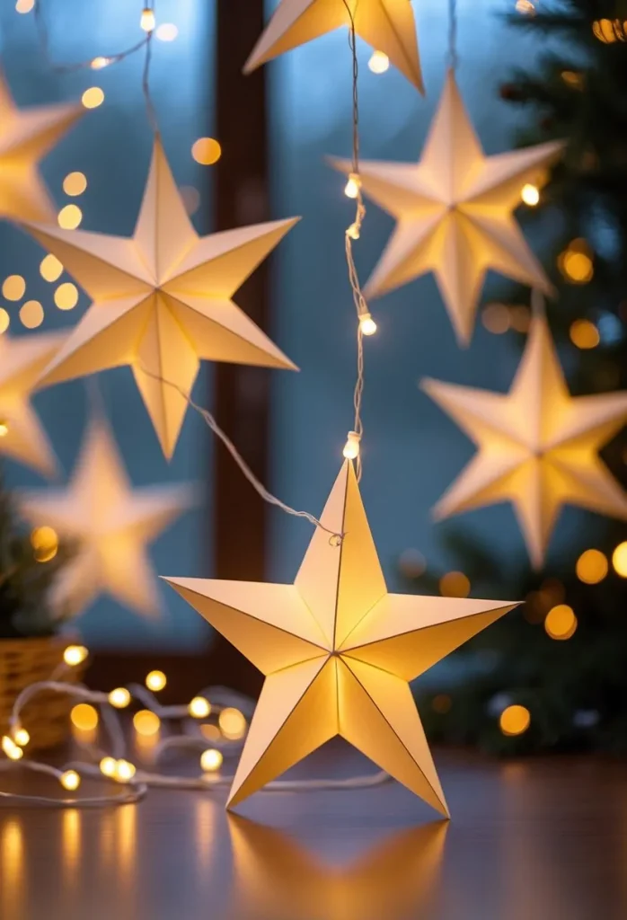 Paper Star Lanterns with LED Lights