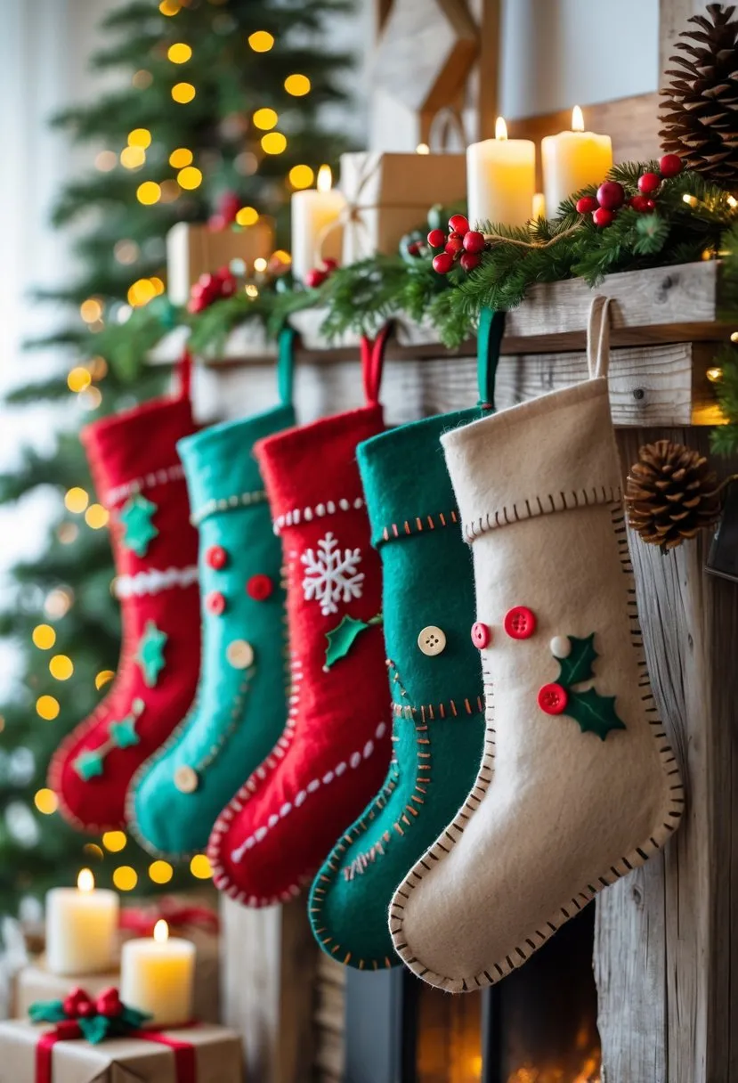  DIY Felt Christmas Stockings