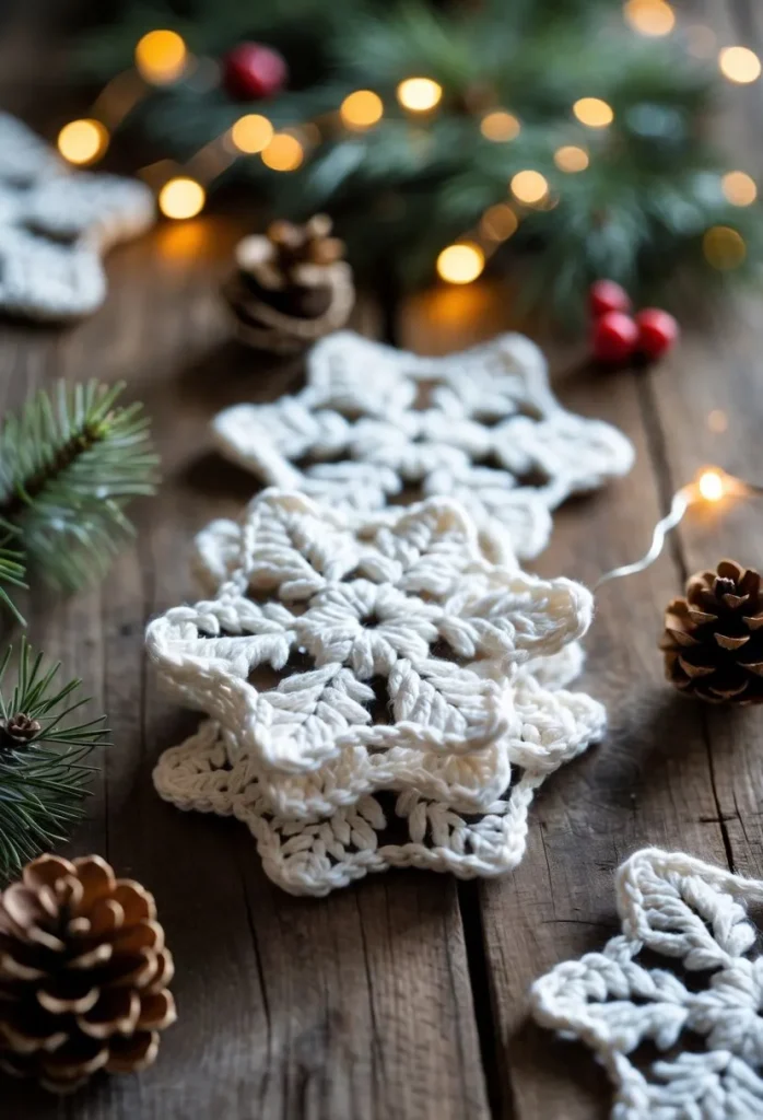 Crocheted Snowflake Coasters