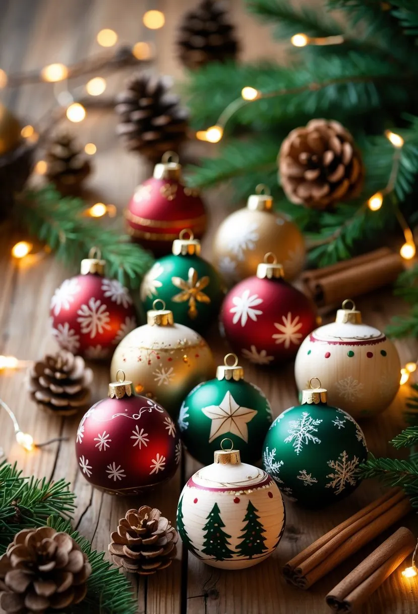 Hand-Painted Wooden Christmas Ornaments