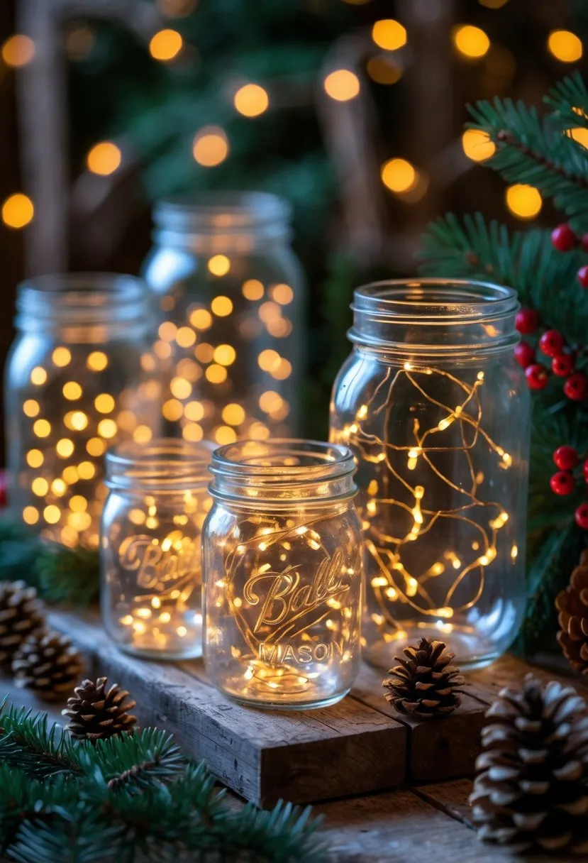 Twinkling Fairy Light Mason Jars