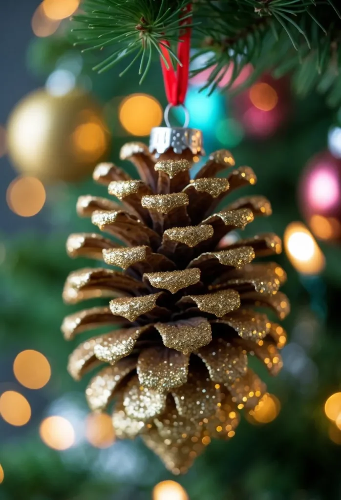 Glittery Pinecone Ornament