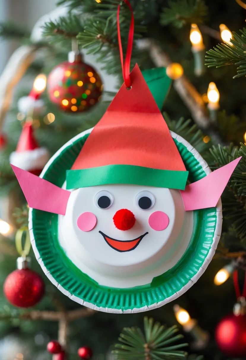 Paper Plate Elf Face