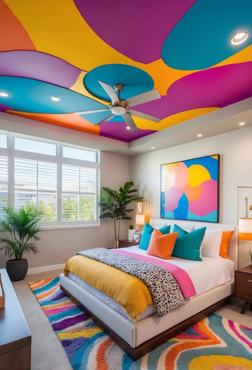 Ceiling painted in bold shades