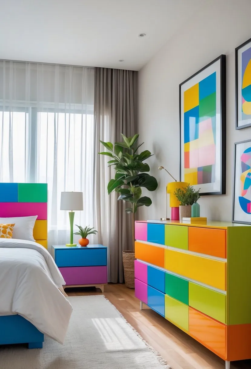  Color-blocked furniture pieces